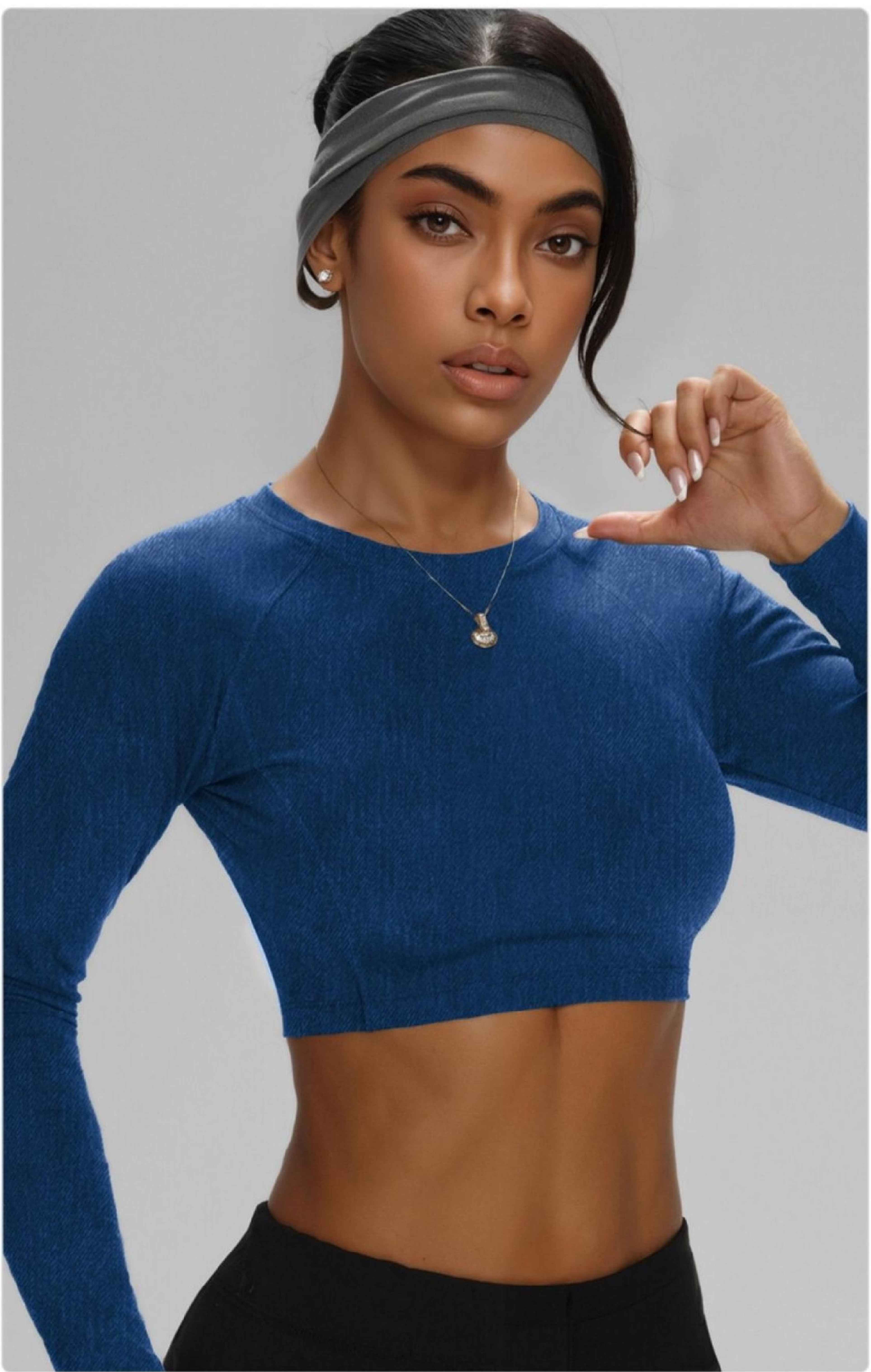 Denim long-sleeved shirt