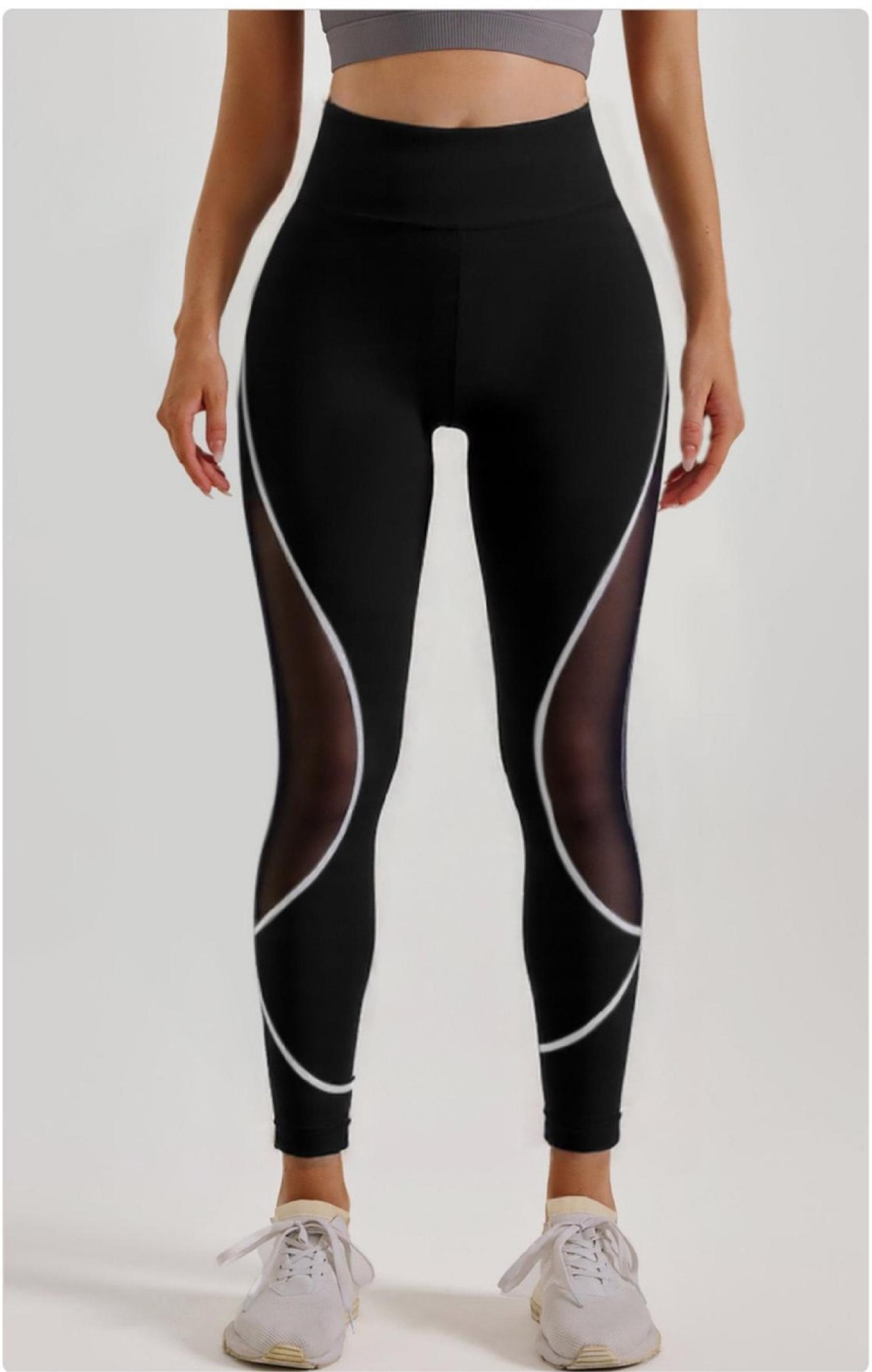 Elastic color-blocked side mesh pants