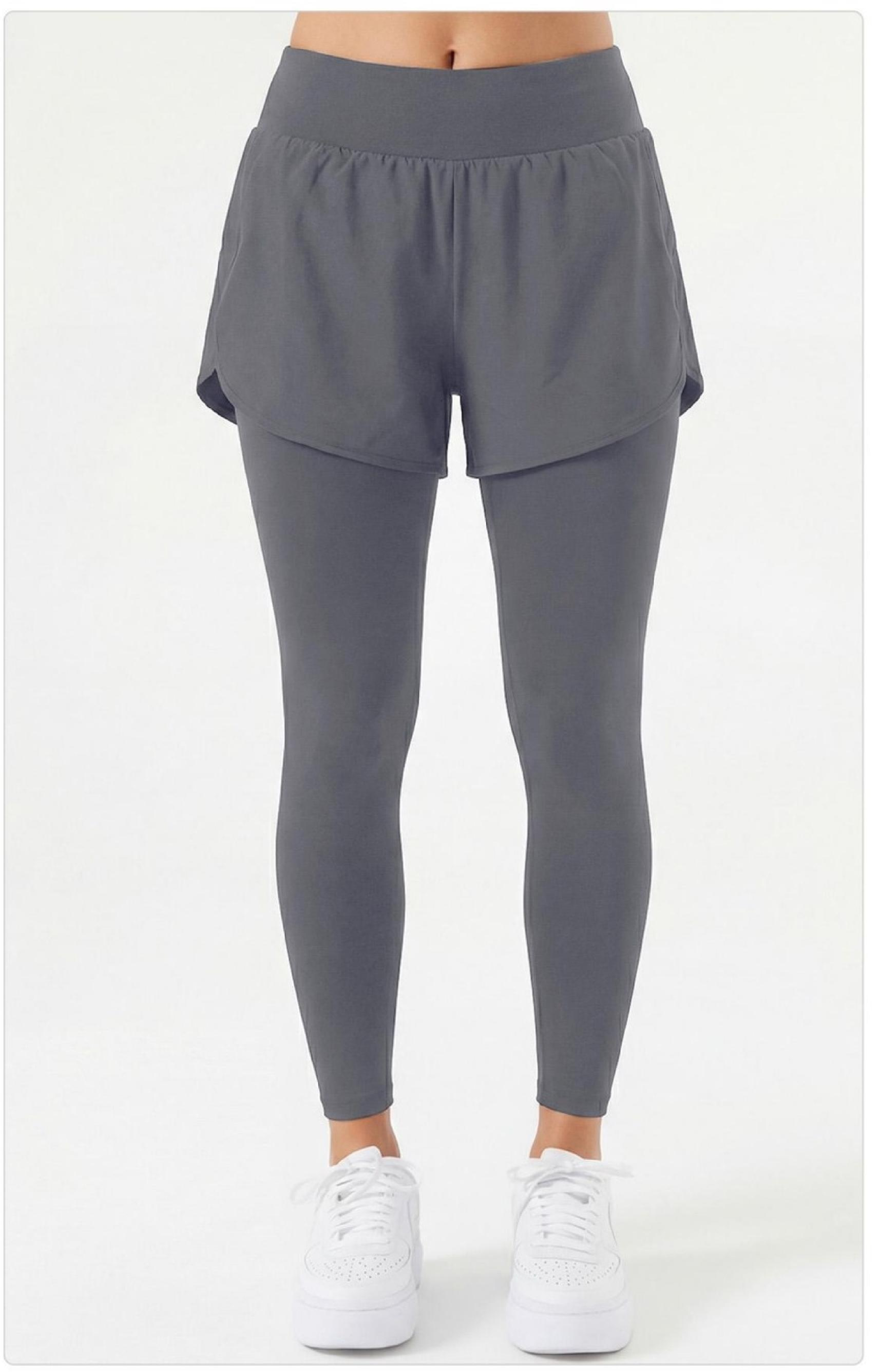 Faux two-piece trousers