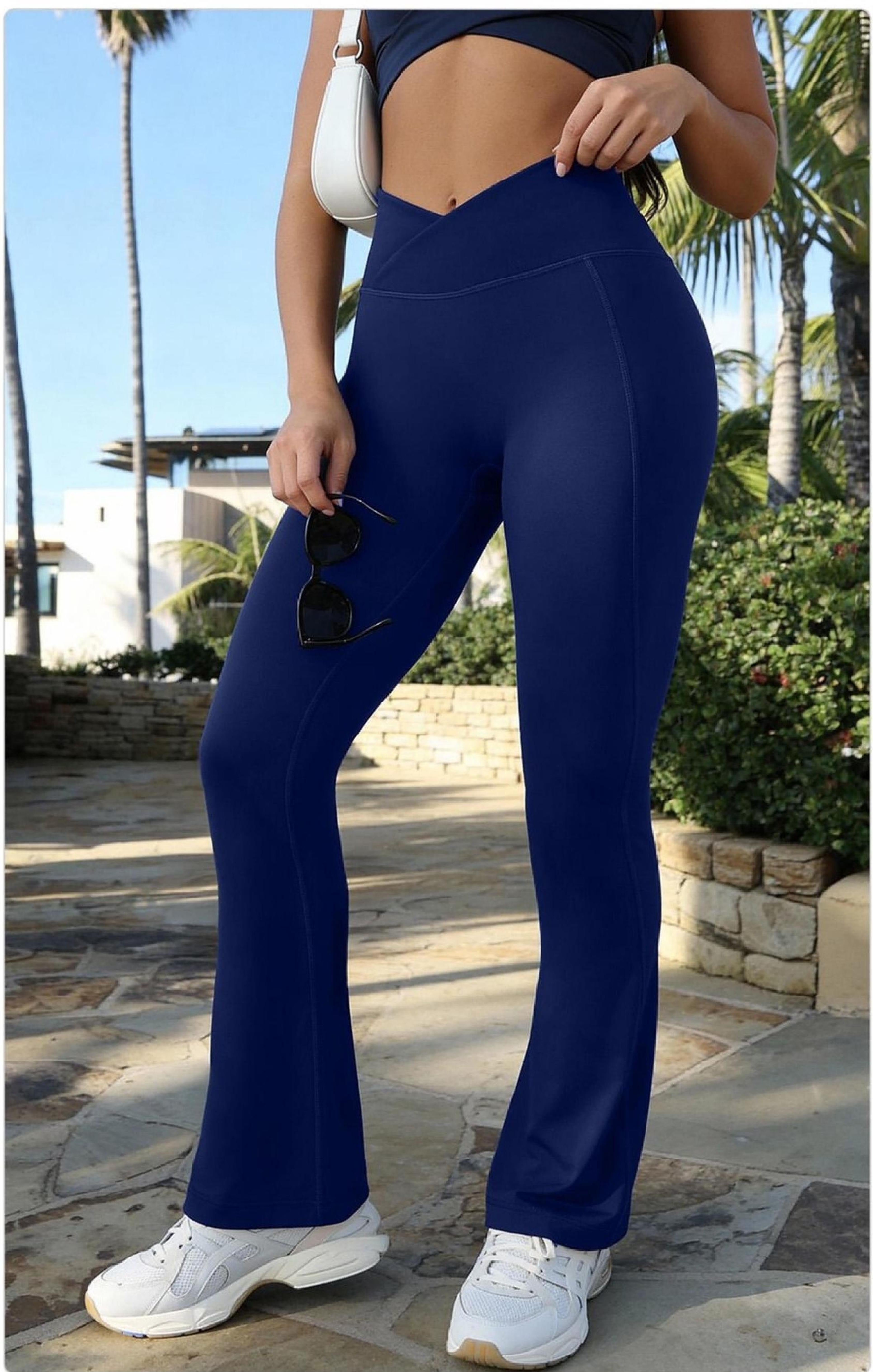 V-waist flared pants