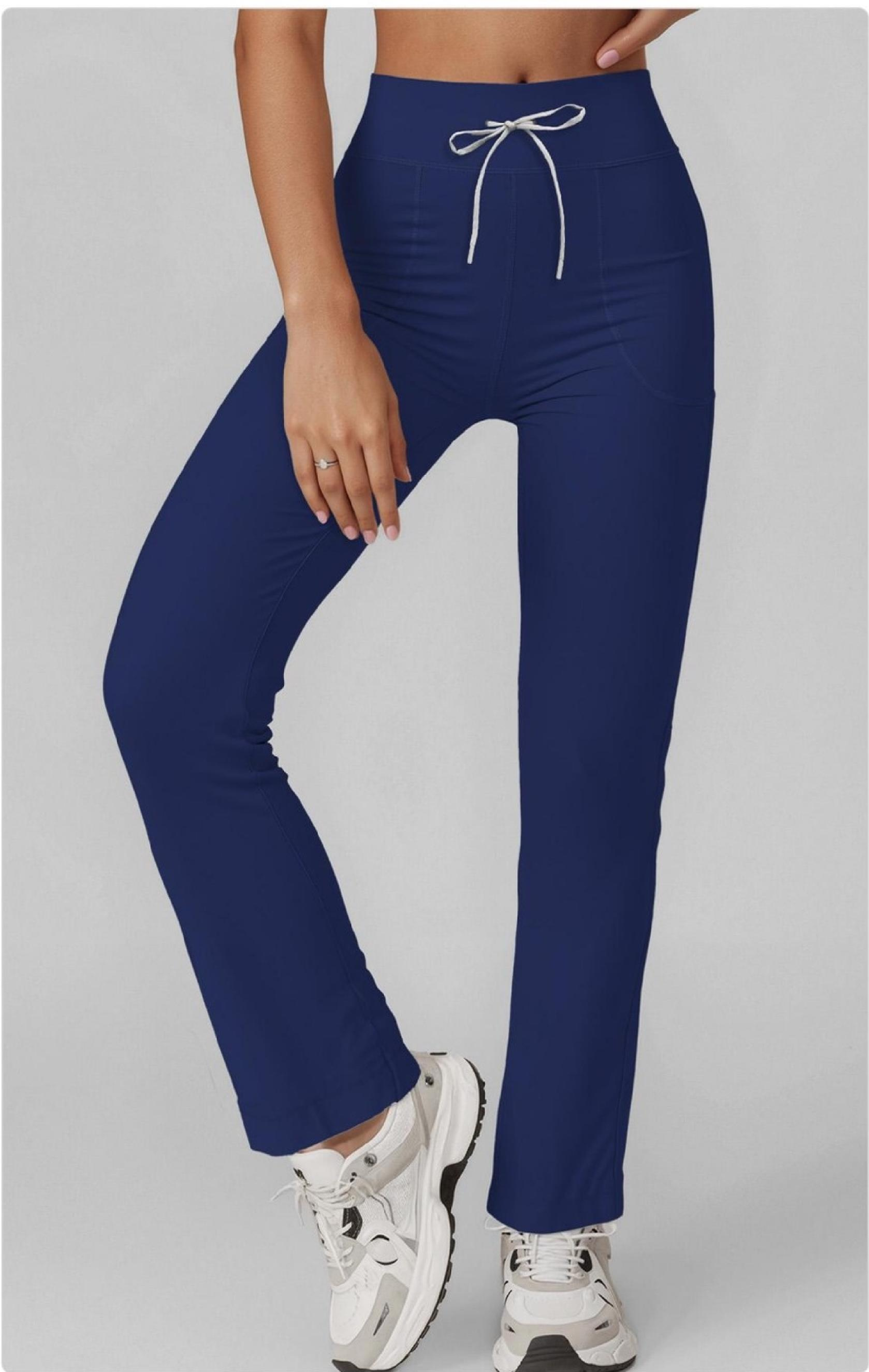 Drawstring straight leg pants